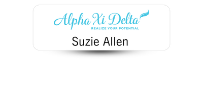 1 1" x 3" Alpha Xi Delta Name Tag - Part #434