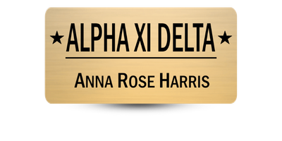 1.5 1.5" x 3" Alpha Xi Delta Name Tag - Part #430