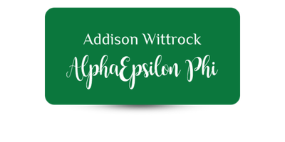 1.5 1.5" x 3" Alpha Epsilon Phi Name Tag - Part #1162