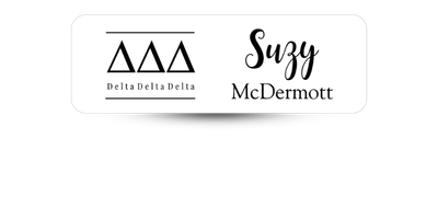 1" x 3" Delta Delta Delta Name Tag - Part #470