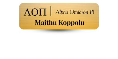 1" x 3" Alpha Omicron Pi Name Tag - Part #391