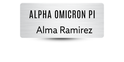 1.25" x 3" Alpha Omicron Pi Name Tag - Part #395