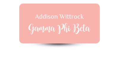 1.5 1.5" x 3" Gamma Phi Beta Name Tag - Part #1173