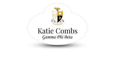 Unique Shape Gamma Phi Beta Name Tag - Part #538 Unique Shape Gamma Phi Beta Name Tag - Part #538