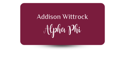 1.5" x 3" Alpha Phi Name Tag - Part #1165