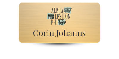 1.5 1.5" x 3" Alpha Epsilon Phi Name Tag - Part #1140-2