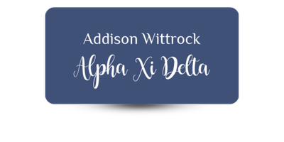 1.5 1.5" x 3" Alpha Xi Delta Name Tag - Part #1167