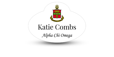 Unique Fancy Shape Alpha Chi Omega Name Tag - Part #164 Unique Fancy Shape Alpha Chi Omega Name Tag - Part #164