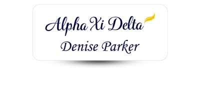 1.25 1.25" x 3" Alpha Xi Delta Name Tag - Part #439