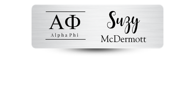 1" x 3" Alpha Phi Name Tag - Part #409