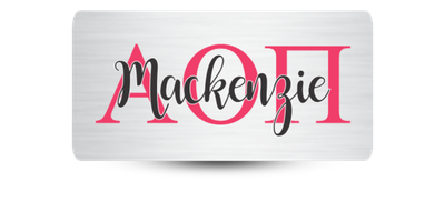 1.5 1.5" x 3" Alpha Omicron Pi Name Tag - Part #1184