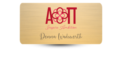 1.5" x 3" Alpha Omicron Pi Name Tag - Part #1142