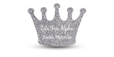 Custom Crown Shape Zeta Tau Alpha Name Tag - Part #1222G