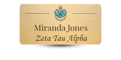 1.5" x 3" Zeta Tau Alpha Name Tag - Part #1222