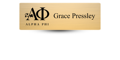 1" x 3" Alpha Phi Name Tag - Part #408