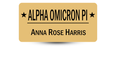 1.5" x 3" Alpha Omicron Pi Name Tag - Part #397