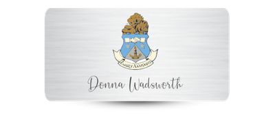 1.5" x 3" Alpha Delta Pi Name Tag - Part #1115
