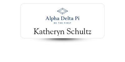 1.25" x 3" Alpha Delta Pi Name Tag - Part #356