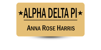 1.5" x 3" Alpha Delta Pi Name Tag - Part #359