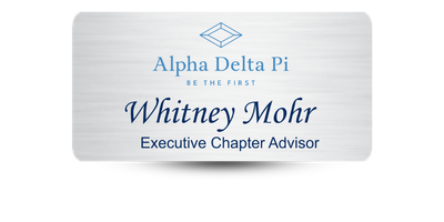 1.5" x 3" Alpha Delta Pi Name Tag - Part #361