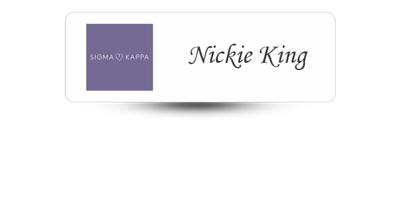 1" x 3" Sigma Kappa Name Tag - Part #1227