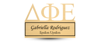Custom Shape Delta Phi Epsilon Name Tag - Part #506 Custom Shape Delta Phi Epsilon Name Tag - Part #506