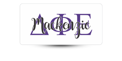 1.5 1.5" x 3" Delta Phi Epsilon Name Tag - Part #1191