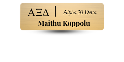 1 1" x 3" Alpha Xi Delta Name Tag - Part #435