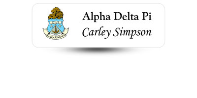 1 1" x 3" Alpha Delta Pi Name Tag - Part #352
