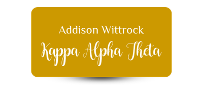 1.5" x 3" Kappa Alpha Theta Name Tag - Part #1174