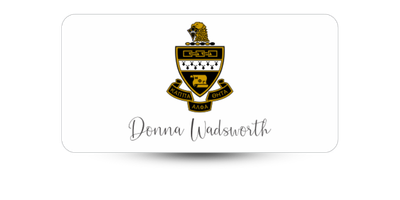 1.5 1.5" x 3" Kappa Alpha Theta Name Tag - Part #1153
