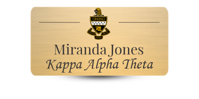 1.5 1.5" x 3" Kappa Alpha Theta Name Tag - Part #1215