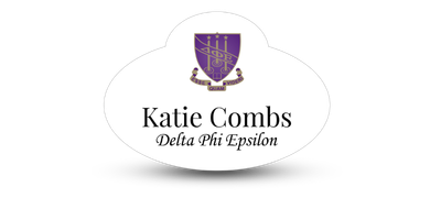 Unique Shape Delta Phi Epsilon Name Tag - Part #505 Unique Shape Delta Phi Epsilon Name Tag - Part #505