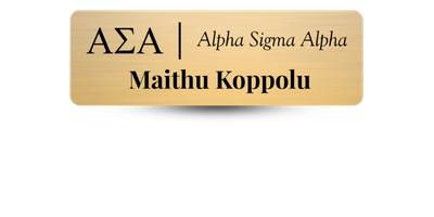 1 1" x 3" Alpha Sigma Alpha Name Tag - Part #422