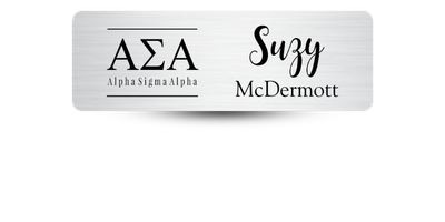 1 1" x 3" Alpha Sigma Alpha Name Tag - Part #423