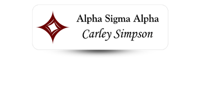 1 1" x 3" Alpha Sigma Alpha Name Tag - Part #421