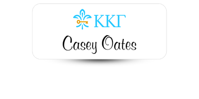 1.25 1.25" x 3" Kappa Kappa Gamma Name Tag - Part #585