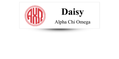 1 1" x 3" Alpha Chi Omega Name Tag- Part #165