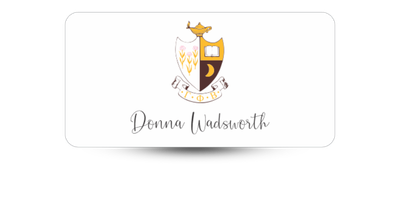 1.5 1.5" x 3" Gamma Phi Beta Name Tag - Part #1152