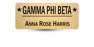 1.5 1.5" x 3" Gamma Phi Beta Name Tag - Part #541