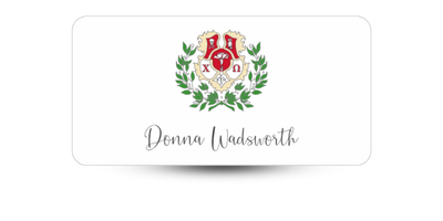 1.5" x 3" Chi Omega Name Tag - Part #1146
