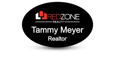 1 1/2" x 3" Oval Real Estate Name Tags