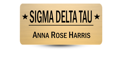 1.5 1.5" x 3" Sigma Delta Tau Name Tag - Part #612