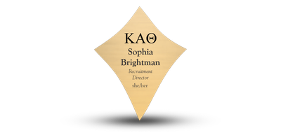 Custom Shape Kappa Alpha Theta Name Tag - Part #556 Custom Shape Kappa Alpha Theta Name Tag - Part #556