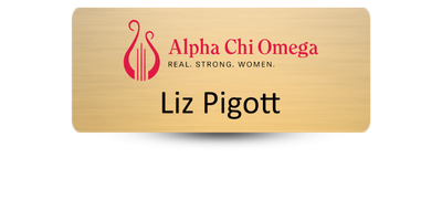 1.25 1.25" x 3" Alpha Chi Omega Name Tag - Part #158