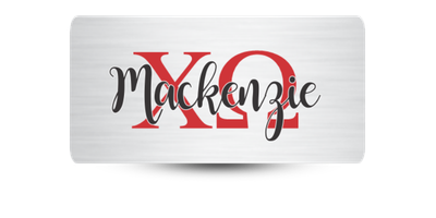 1.5 1.5" x 3" Chi Omega Name Tag - Part #1188
