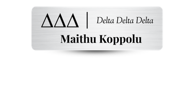 1 1" x 3" Delta Delta Delta Name Tag - Part #471