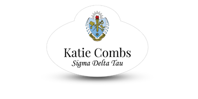 Unique Shape Sigma Delta Tau Name Tag - Part #614 Unique Shape Sigma Delta Tau Name Tag - Part #614
