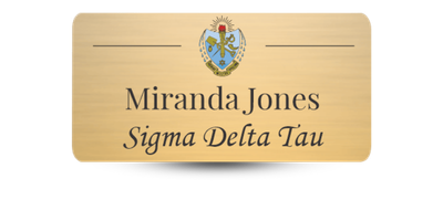1.5 1.5" x 3" Sigma Delta Tau Name Tag - Part #1219