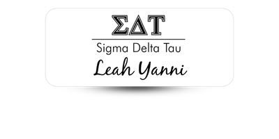1.25 1.25" x 3" Sigma Delta Tau Name Tag - Part #611